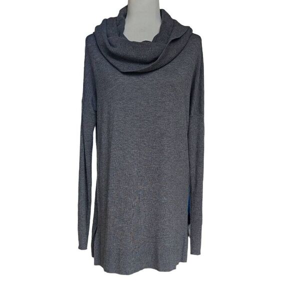 Caslon Gray 3 in 1 Convertible Cowl Neck Sweater Side Split Tunic Size L Women - Picture 4 of 11